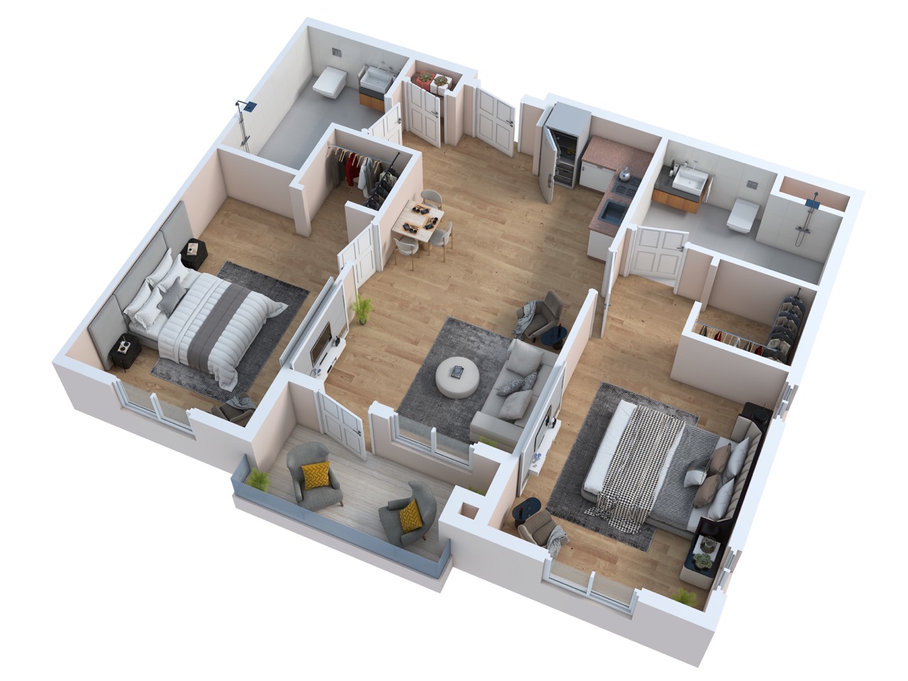 3D rendering of coronado floor plan